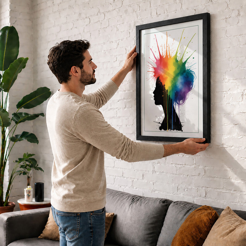 Mind in Bloom Modern - Framed Print, Black, A4 - 29.7 x 21.0 cm