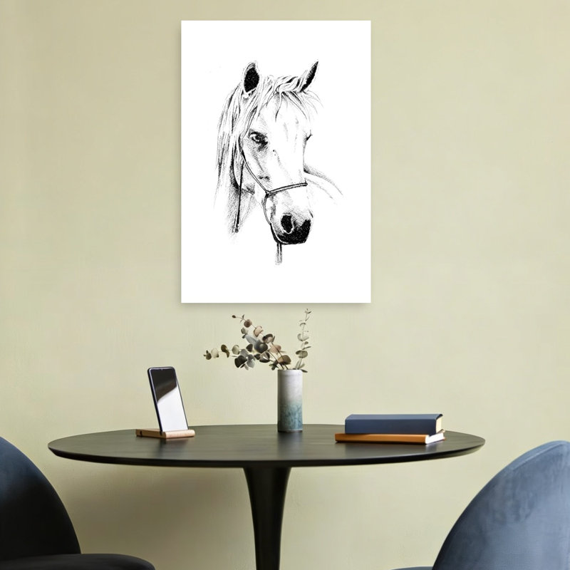 «Noble Horse Portrait», impression d'art mural contemporain, H 24 po x l 16 po