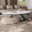 Table basse ovale en cristal clair de luxe-108918901