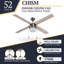Ventilateur de plafond 52 po avec ensemble d'éclairage Chism-1910103727