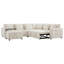 Canapé-lit modulaire coulissant 117 * 90 po avec panneau de table rabattable, lampe de lecture, ports de charge, repose-pieds de rangement, conception capitonnée, 6 coussins, combinaison surdimensionnée et libre, chenille, 2 couleurs-264178051