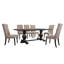Chaise d'appoint (lot de 2), lin brun clair et finition noire rétro Dichiera