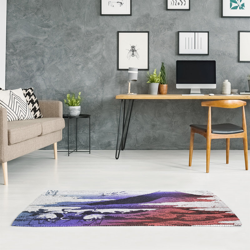 Tapis mauve/rouge pour grues japonaises, Rectangle 2 pi x 3 pi
