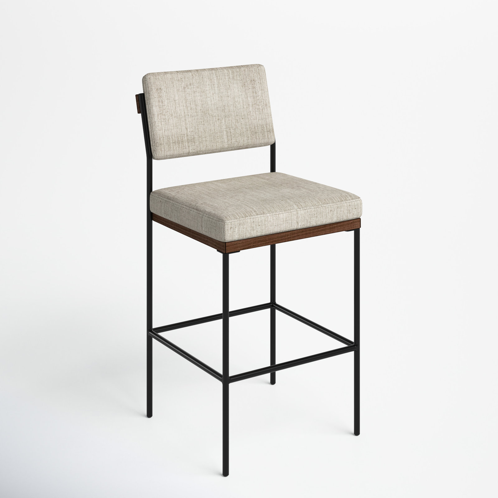 Popovich 30" Bar Stool, Bar Stool (30.3" Seat Height), Savile Flannel/Polyester Blend