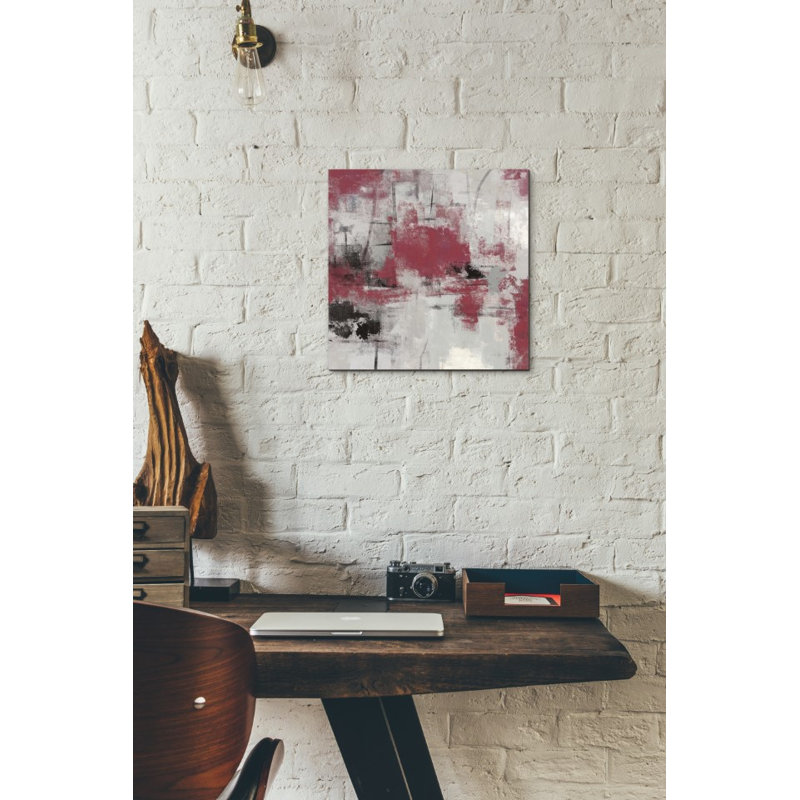 « stone jardins iii red », reproduction de peinture à l’acrylique sur toile encadrée, H 12 po x l 12 po x P 0,75 po