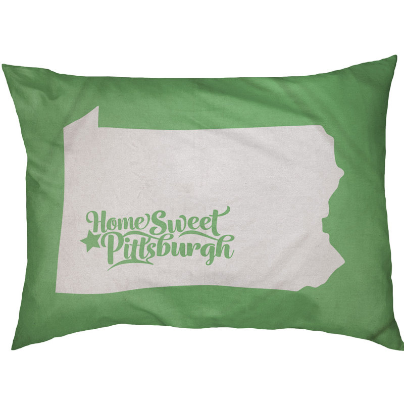 Coussin d’intérieur pour chien pittsburgh pennsylvanie, Moyen (H 6,5 po x l 40 po x P 30 po), Vert
