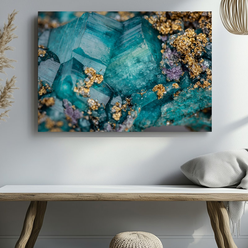 Toile, vue rapprochée d'une formation minérale frappante avec art mural, H 30 po x l 40 po