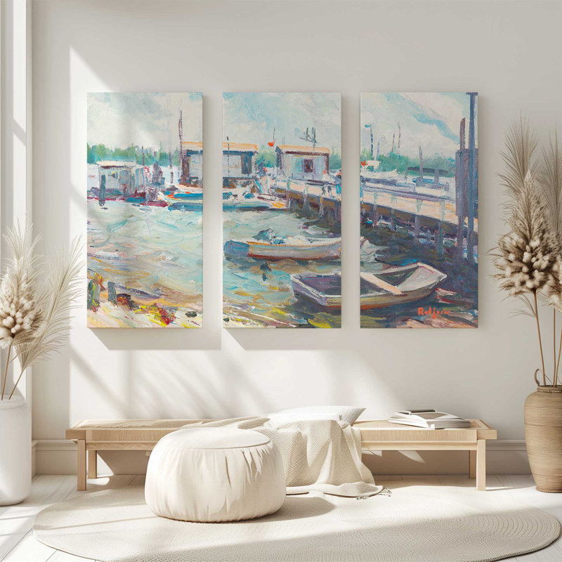 Cachette au bord de l'eau à Naples | Impression sur toile 3 panneaux, H 36 po x l 54 po