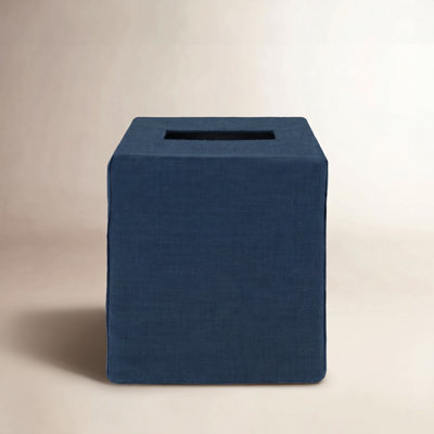 Stonewashed Linen Tissue Box Cover