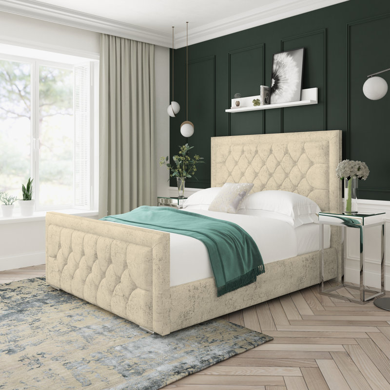 Upholstered Bed, Small Single (2'6), Oatmeal
