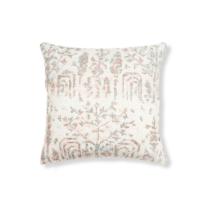 Versailles Floral Cotton Throw Pillow, 20" x 20", Square