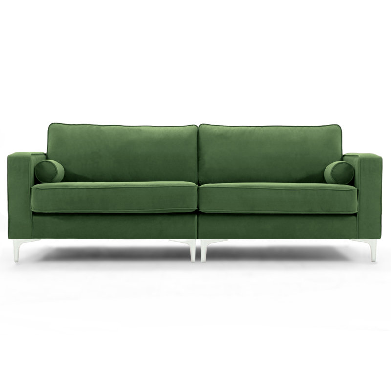 Georgio 4 Seater Velvet Sofa, Green
