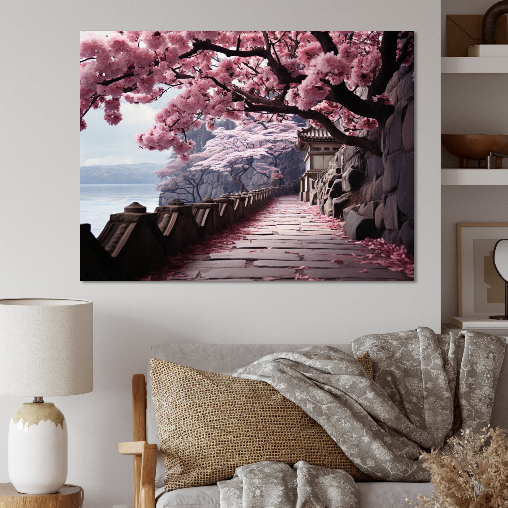 Red Barrel Studio® Japan Art Cherry Blossom Pink Path - Japan Art ...