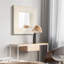Miroir d'appoint biseauté en cuir chagrin métallique-19763654