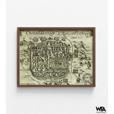 Art moderne moderne, carte de ville moderne, décor de maison religieuse, affiche de la Terre Sainte