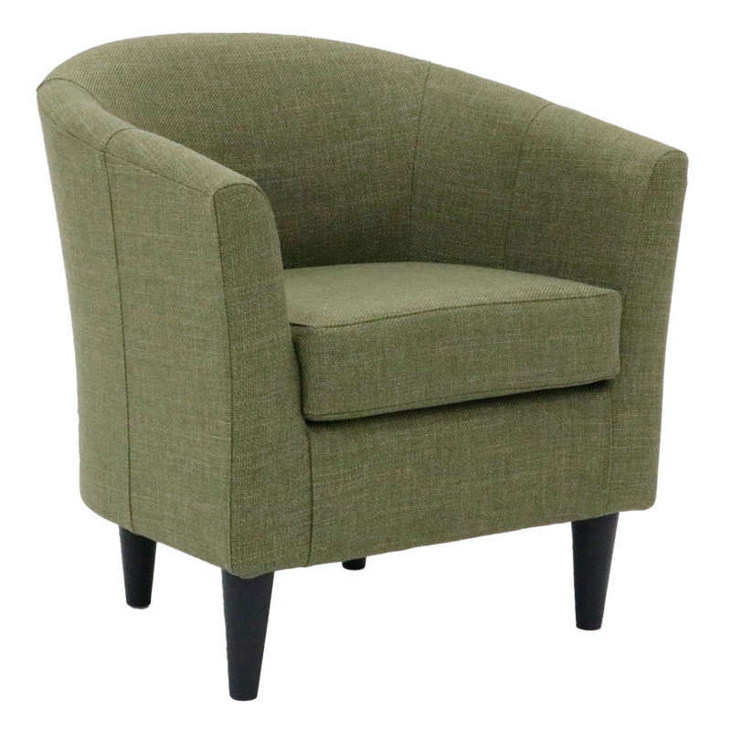 Fauteuil demi-tonneau l 31,5 po Kronos, Noir, Mélange de polyester vert