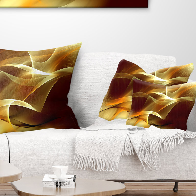 Motif fractal abstrait jaune clair - coussin imprimé abstrait