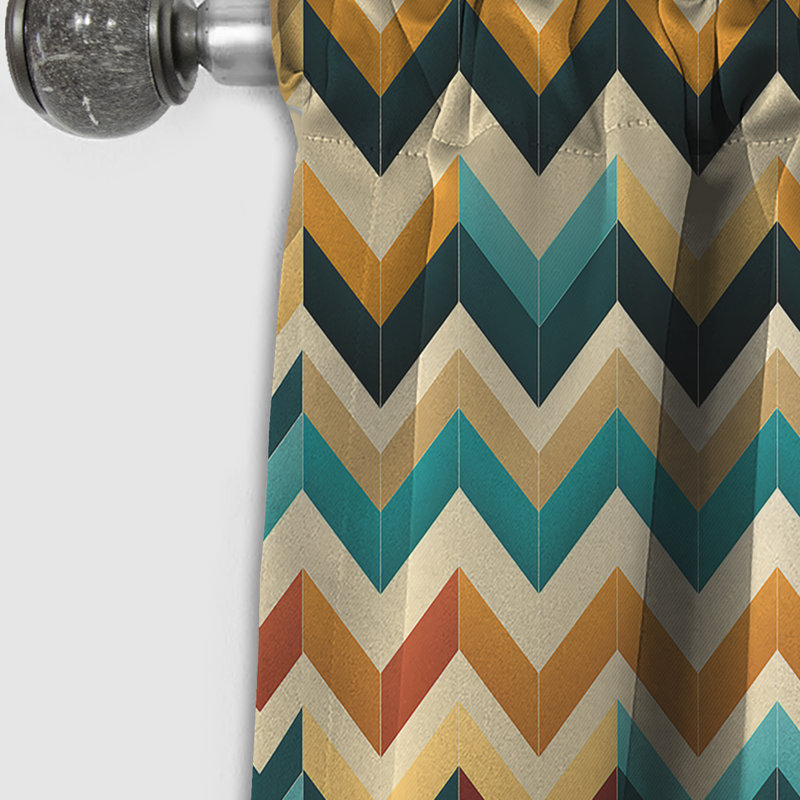 Ivoire Boho Accents Chevron - Rideau à chevrons - Rideau occultant à chevrons - 1 panneaux, L 52 po x L 84 po