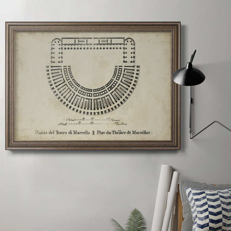 " Plan For The Theatre Of Marcellus ", 16" H x 20" W x 2.5" D
