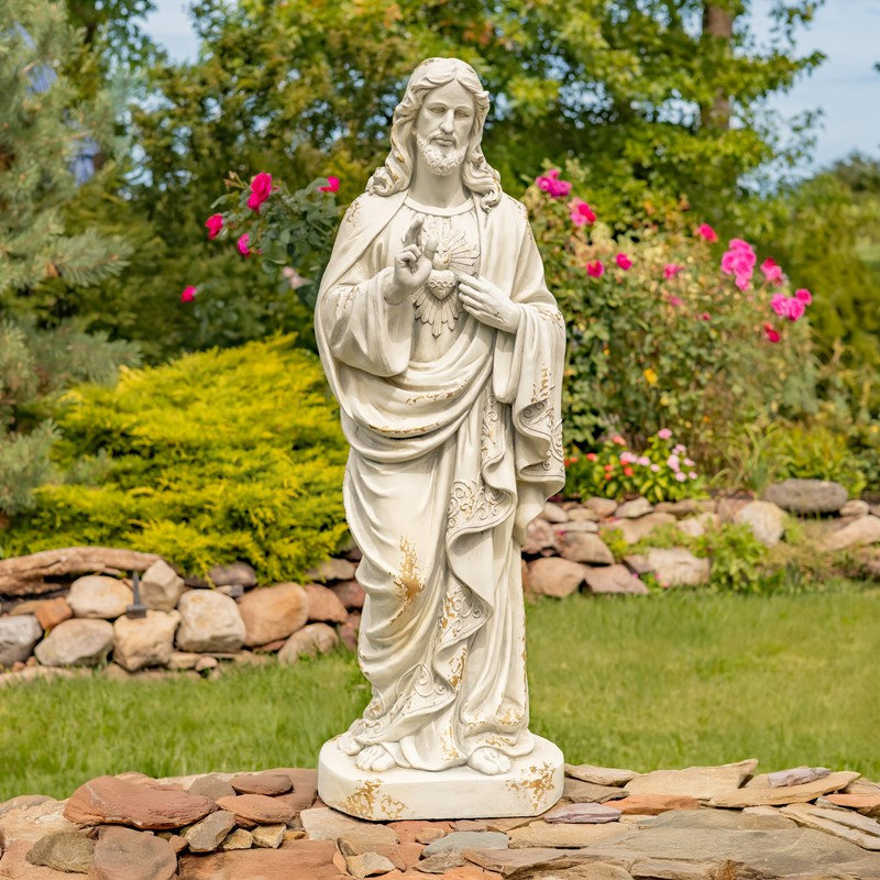 48 po Grand Jésus avec un cœur sacré, Gray