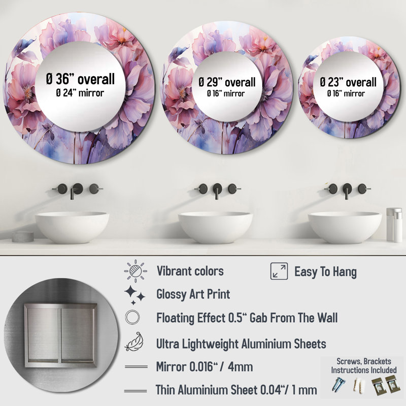 Miroir décoratif Rabeya, 29 po x 29 po