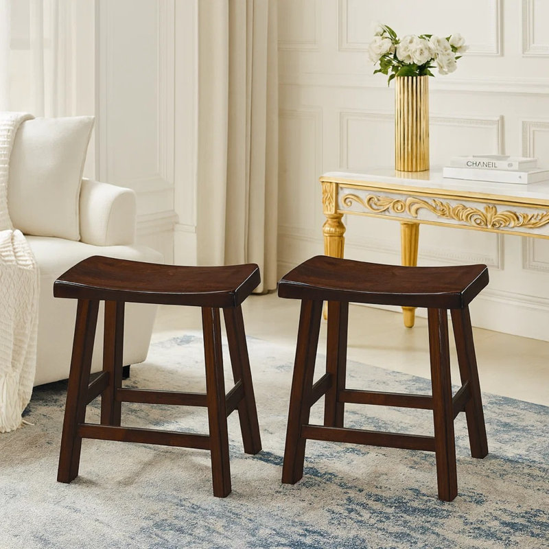 Justinian Counter Stool, Short Stool (18” Seat Height), Brown