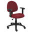 Chaise pivotante Jea, accoudoirs réglables, tweed rouge bourgogne, roues-117561197