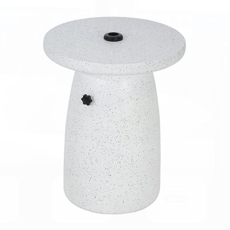 Base de parasol de table d'appoint d'extérieur Tess MGO avec motif sable, finition marbre blanc