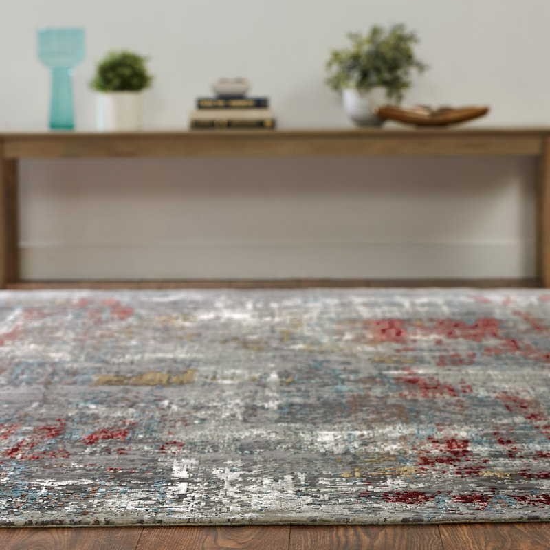 Area Rug in Gray, Rectangle 7'9" x 9'9"