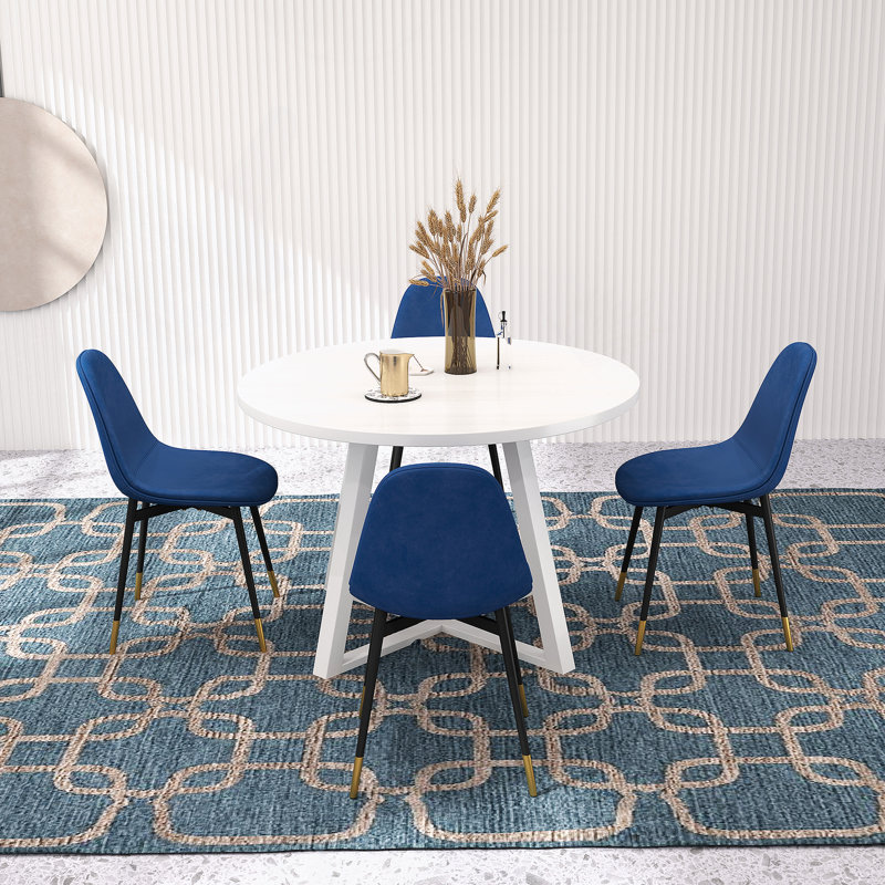 Ensemble de salle à manger 5 pièces avec table à tréteaux et 4 chaises élégantes, idéal pour créer une atmosphère de salle à manger harmonieuse
