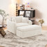 Fauteuil d'appoint rembourré avec repose-pieds en chenille