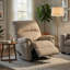 Fauteuil inclinable manuel berçant Ead, mousse moelleuse, polyester brun muscade-111119519