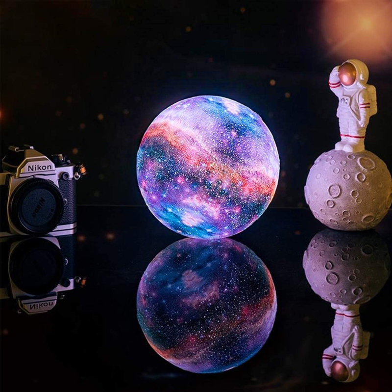 Lampe galaxie lune, H 7,15 po x l 6,85 po x P 6,75 po