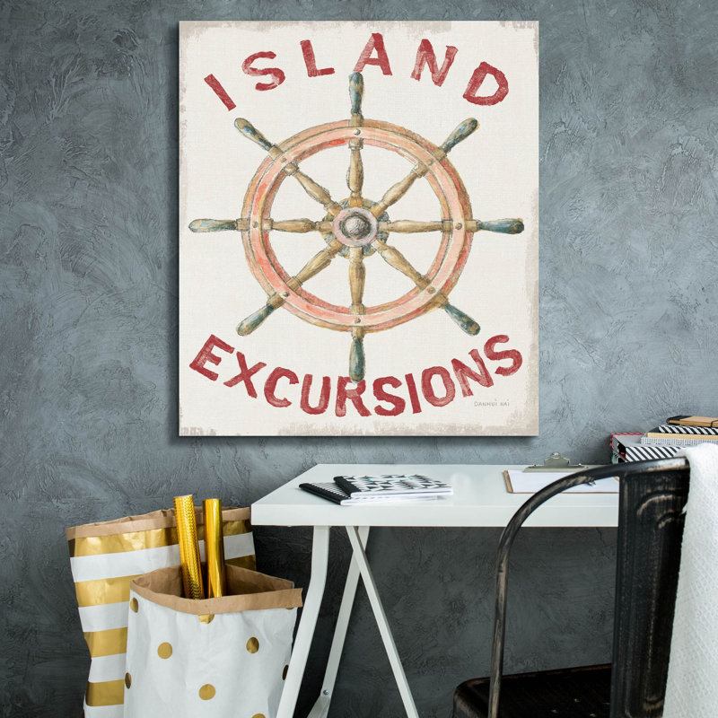 «Floursack Nautical 4 Red» par Danhui Nai, art mural sur toile, H 30 po x l 26 po
