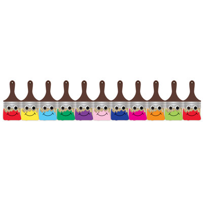 Happy Paintbrush Die-Cut Bulletin Board Border