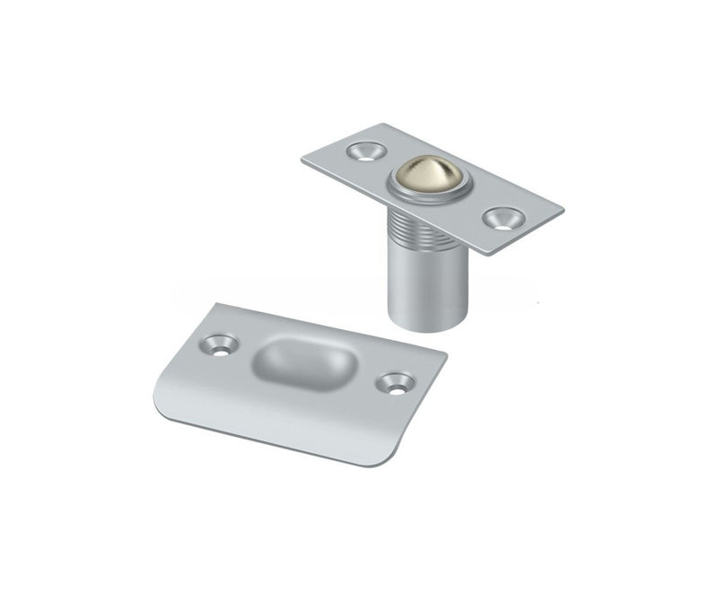 AEC05D54E3A441DF891C128CA82A06BB Ball Catch; Satin Chrome Finish, Brushed Chrome
