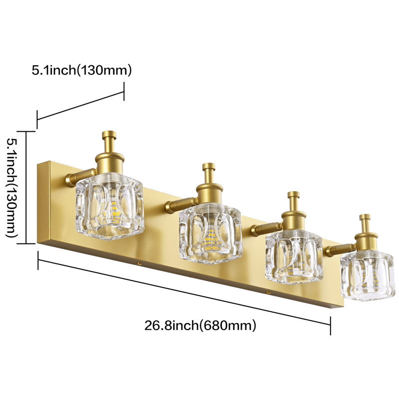 Éclairage pour meuble-lavabo 4 lumières Kynon, Or