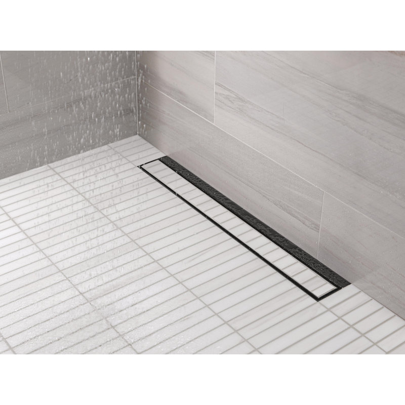 24" Reversible Linear Shower Drain Trim, Matte Black