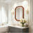Rectangular Solid Wood Mirror with Rounded Corners in Yellowish Brown (20x30)-1834341655
