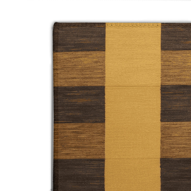 Tapis d'intérieur et d'extérieur à carreaux brun, Rectangle 4pi x 6 pi