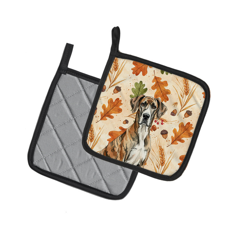 Paire de porte-casseroles Brindle Great Dane Heirloom Fall