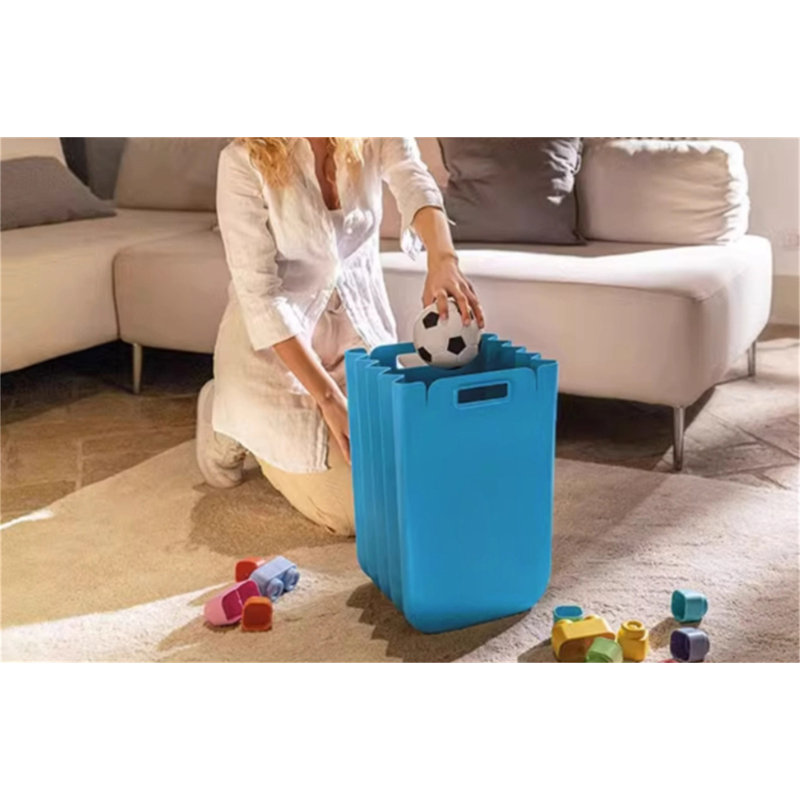 Laundry Hamper with Handles, Blue