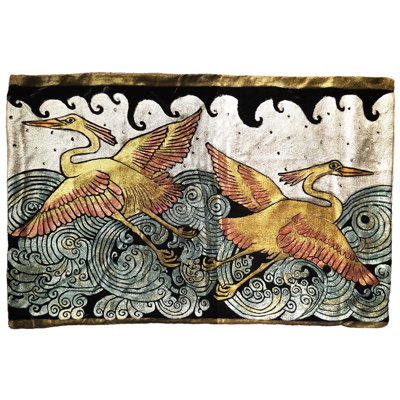 Heron I Velvet Rectangular Pillow Cover