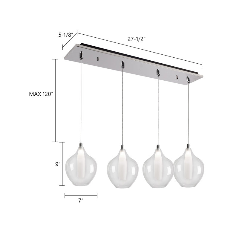 Victoria LED Pendant, 4 Lights, 11 W