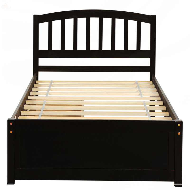 Base de lit simple avec deux tiroirs et tête de lit