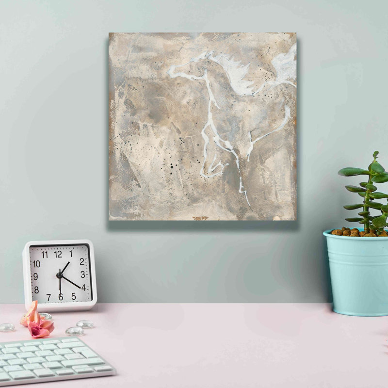 «Ellenie White Horse II On Canvas» par Chris Paschke, reproduction, H 12 po x l 12 po x P 0,75 po