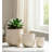 Planter Set Polyresin Carved Sculptural Design Decorative Indoor Outdoor Container Pots Contemporary Minimalist Style Durable Lightweight Construction Set Of 3-1874343074