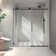 Frameless One Fixed And One Shifted Shower Door, 70MM 304 Stainless Steel Large Pulleys With Adjustable Soft Closing Function, With Nano Easy Cleaning And Stick Explosion-Proof Menbrance