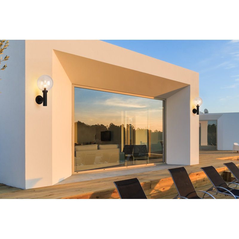Applique murale en aluminium Badrieh, H 22,5 po x l 12 po x P 13 po, Transparent avec grains