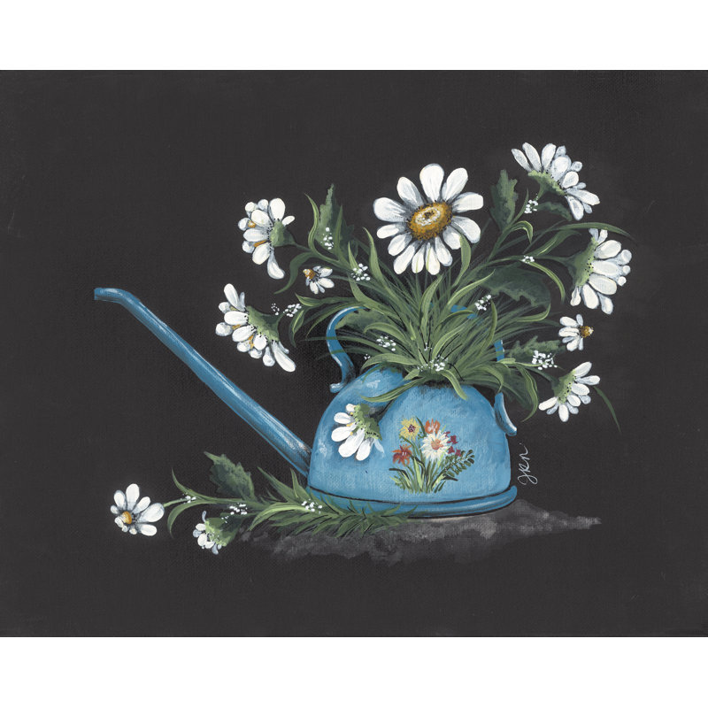 «Jamarris Vintage Watering Can on Canvas» par Julie Norkus, reproduction, H 24 po x l 36 po
